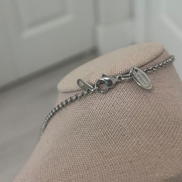 Vivienne Westwood Pink & Blue Mini Bas Relief Orb Necklace (item #193) - Picture 8 of 8